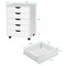 5 Drawer Rolling File Cabinet Under Desk Storage Chest Mobile Organizer With Wheels For Home Office White